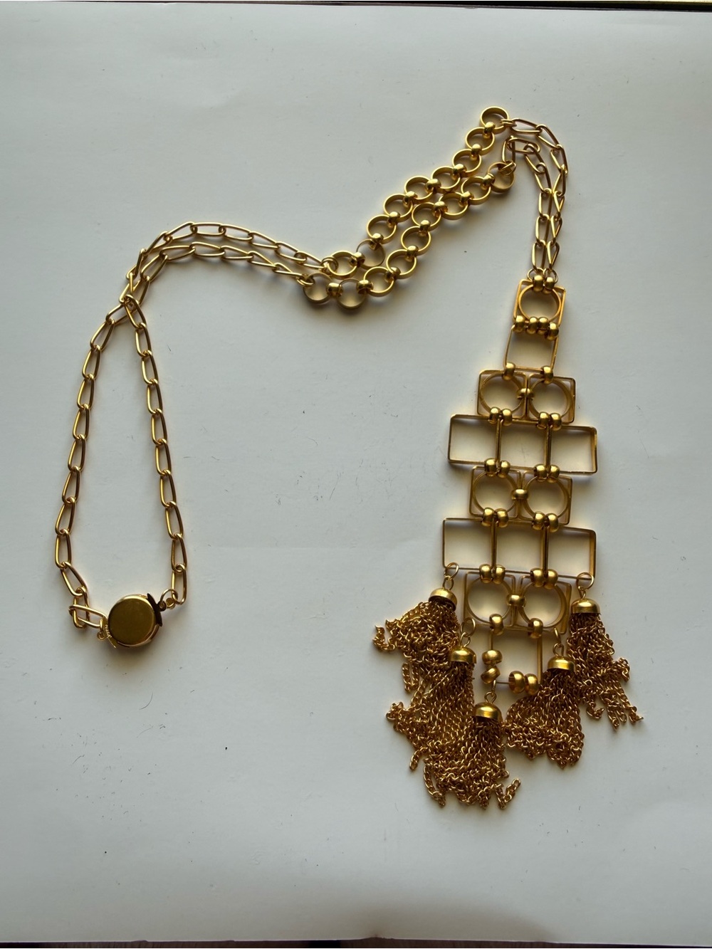 Gold Statement Tassel Necklace